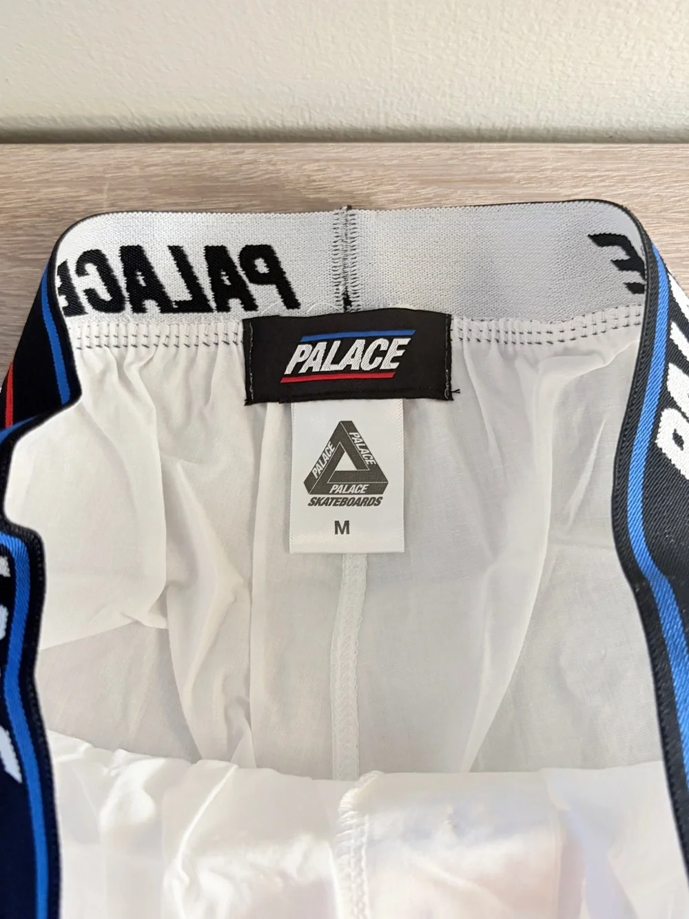 PALACE White Boxers with Navy and Red Branded Waistband